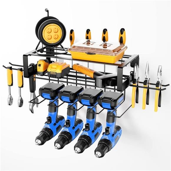Wall Decor Garage Power Tool Storage Rack Heavy Duty Design Tool